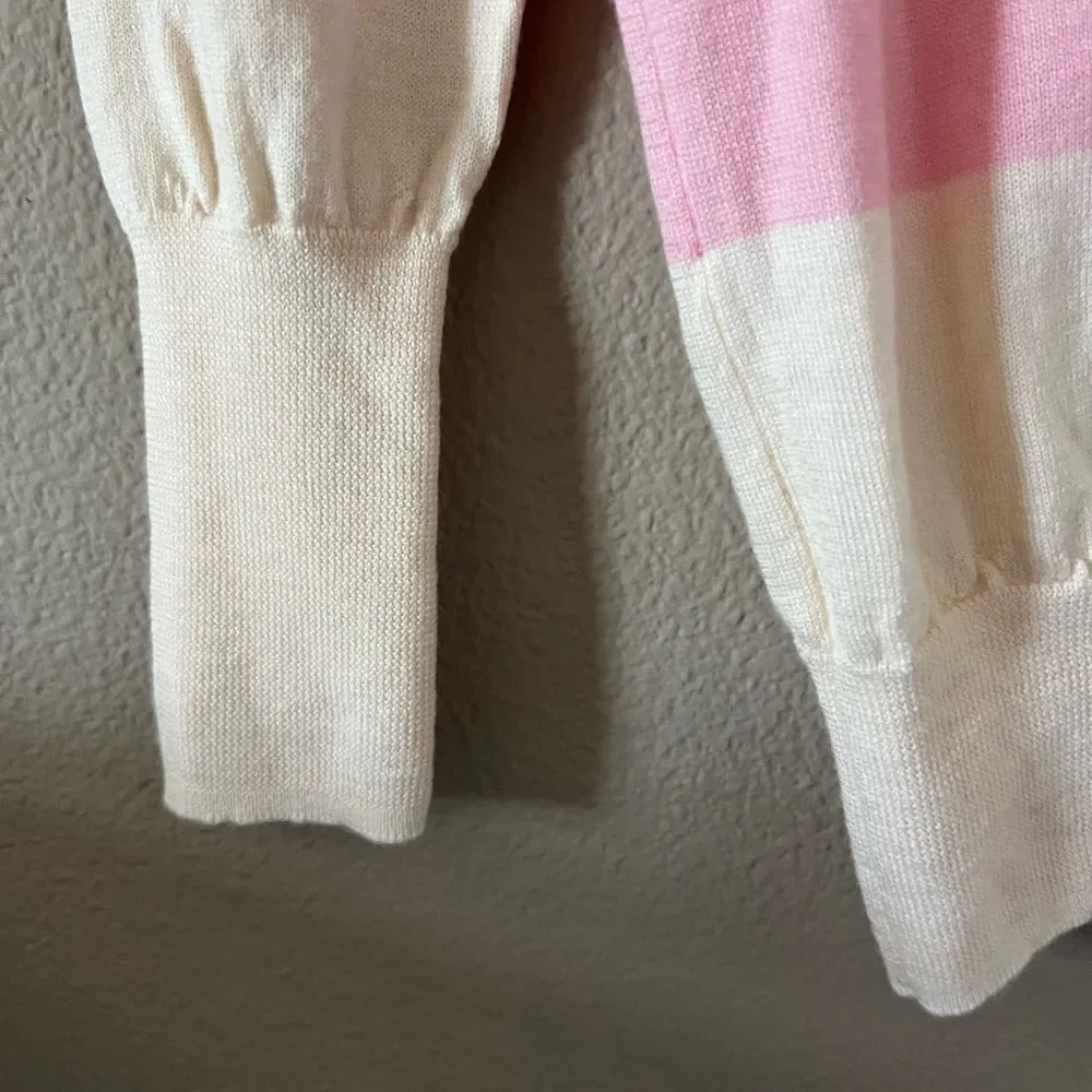 Theory 100% Wool Striped Pocket Sweater